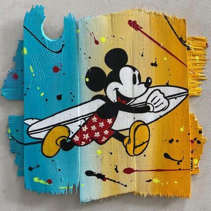 Peinture Surfer par Marie G.  | Tableau Pop-art Acrylique, Bois, Collage Icones Pop