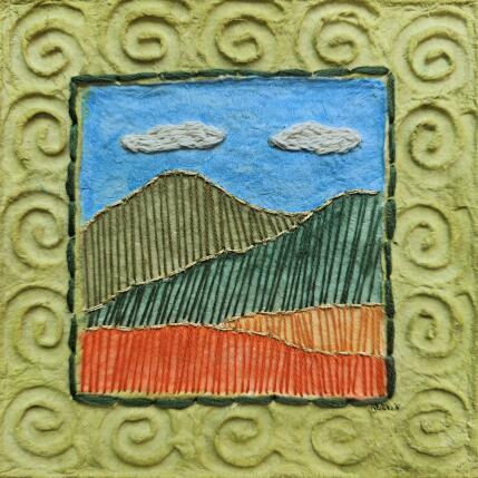 Painting Rising clouds by Vazquez Laila | Painting Figurative Textile, Watercolor Landscapes, Nature