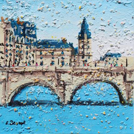 Peinture Pont-neuf par Dessapt Elika | Tableau Impressionnisme Acrylique, Sable