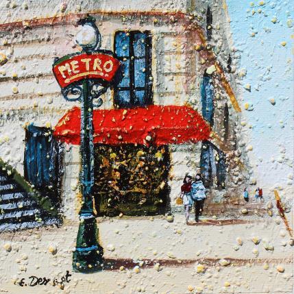 Peinture Le métro de Paris par Dessapt Elika | Tableau Impressionnisme Acrylique, Sable