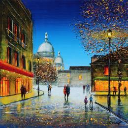 Painting La place du tertre by Dessapt Elika | Painting Impressionism Acrylic, Sand