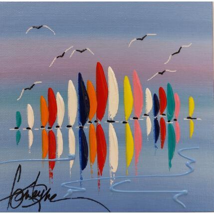 Painting voiliers d'amour by Fonteyne David | Painting Figurative Acrylic