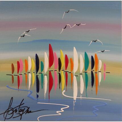 Painting fin de journée en mer by Fonteyne David | Painting Figurative Acrylic Pop icons