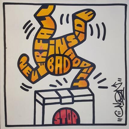 Peinture K.H STOP bad addict par Cmon | Tableau Pop-art Icones Pop