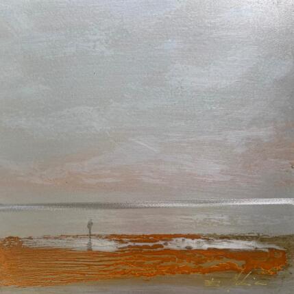 Peinture Mer calme au Lido par Mahieu Bertrand | Tableau Figuratif Métal Paysages