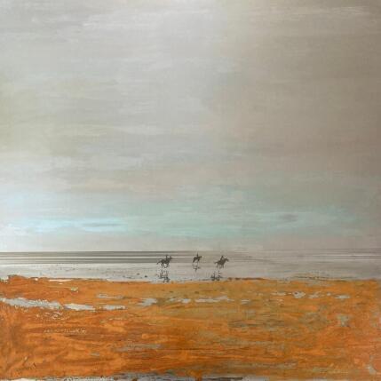 Peinture Galop à la mer par Mahieu Bertrand | Tableau Figuratif Métal Paysages