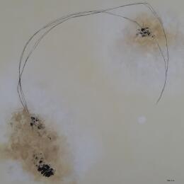Peinture abstract white F 17 par Wilms Hilde | Tableau Abstrait Acrylique, Encre, Sable