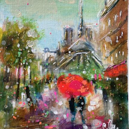 Peinture Notre Dame  par Solveiga | Tableau  Acrylique