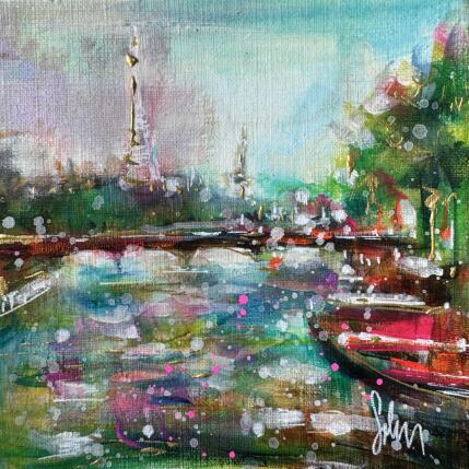 Peinture Blue seine  par Solveiga | Tableau  Acrylique