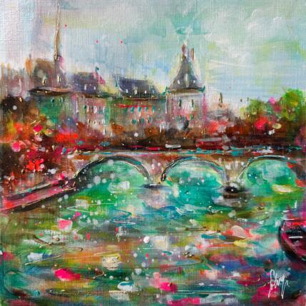 Peinture On the river Seine  par Solveiga | Tableau  Acrylique