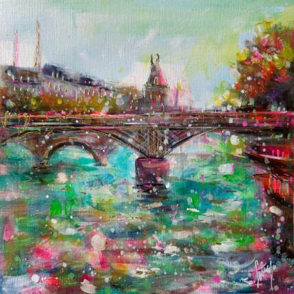 Peinture Pont des Arts  par Solveiga | Tableau  Acrylique