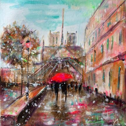 Peinture Romantic walk  par Solveiga | Tableau  Acrylique Architecture, Paysages, Scènes de vie