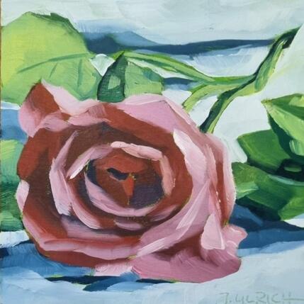 Gemälde Lonely Rose von Ulrich Julia | Gemälde Figurativ Öl