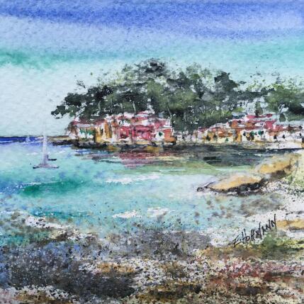 Painting L'anse Méjean  by Hoffmann Elisabeth | Painting Figurative Watercolor Landscapes, Marine