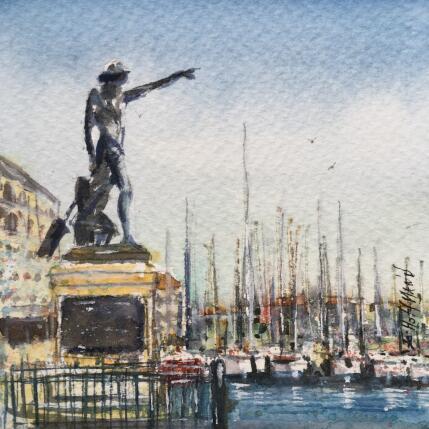 Painting Le génie de la navigation  by Hoffmann Elisabeth | Painting Figurative Watercolor Urban