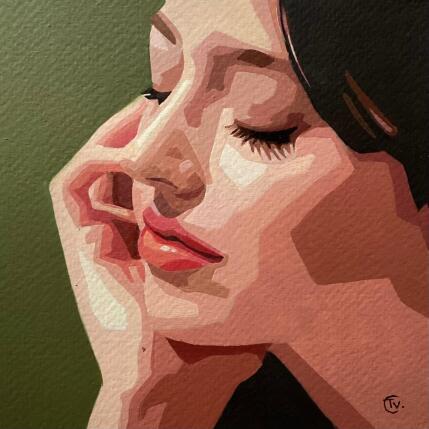 Peinture Sérénité par Colin Véronique | Tableau Figuratif Acrylique Minimaliste, Portraits, Scènes de vie