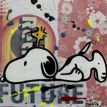 Peinture sieste par Marie G.  | Tableau Pop-art Acrylique, Bois, Collage Icones Pop
