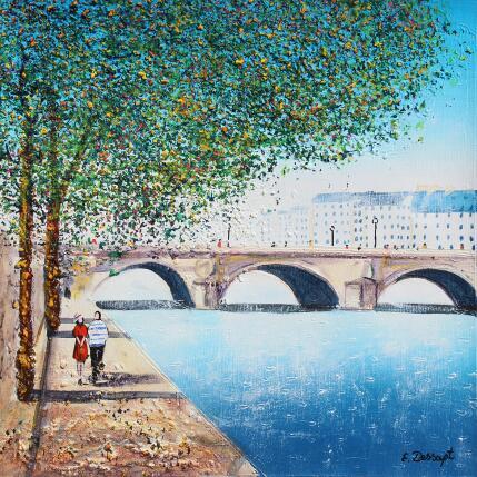 Peinture Main dans la main à Paris par Dessapt Elika | Tableau Impressionnisme Acrylique, Sable