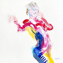 Peinture You're the One par Cressanne | Tableau Figuratif Acrylique, Collage, Graffiti, Sable, Textile Nu