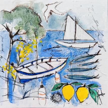 Peinture Atmosphère par Colombo Cécile | Tableau Art naïf Acrylique, Aquarelle, Collage, Encre, Pastel Nature, Paysages