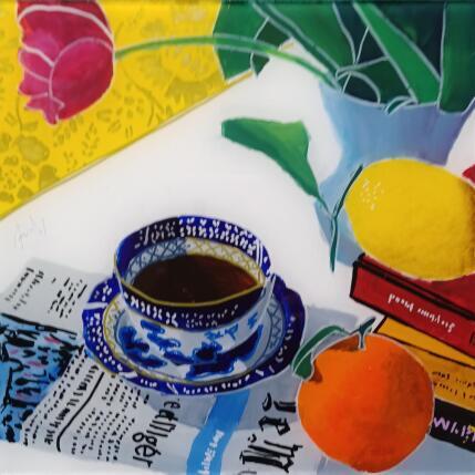 Peinture Fanfan trouvait les nouvelles un peu ternes par Auriol Philippe | Tableau Figuratif Acrylique, Plexiglas, Posca Natures mortes