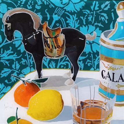 Peinture Au réveil, Gengis eut besoin d'un remontant par Auriol Philippe | Tableau Figuratif Acrylique, Plexiglas, Posca Natures mortes