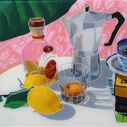 Peinture Andy sirota sa boisson un peu tiède par Auriol Philippe | Tableau Figuratif Acrylique, Plexiglas, Posca Natures mortes