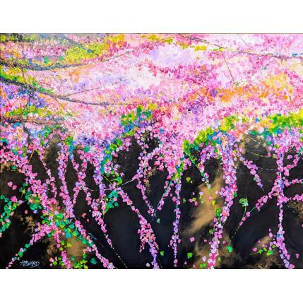 Peinture Fleurs de cerisiers japonais par Amblard Florence | Tableau