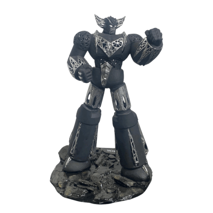 Sculpture DARK CHROME - GOLDORAK FIGHT par Mikhel Julien | Sculpture Pop-art Graffiti, Résine