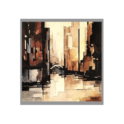 Peinture Venise (pont) par Langlois Jean-Luc | Tableau