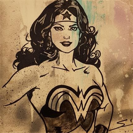 Peinture Wonder Woman par Mestres Sergi | Tableau Pop-art Graffiti Icones Pop