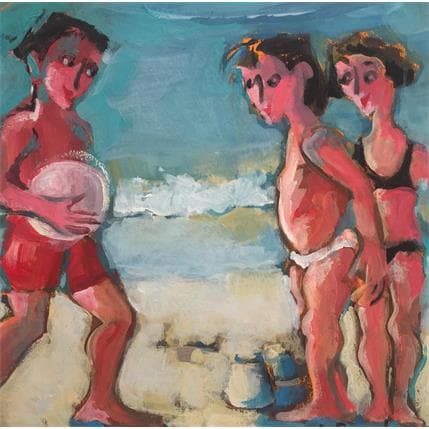 Peinture Vacances d'été par Doucedame Christine | Tableau Figuratif Acrylique Scènes de vie