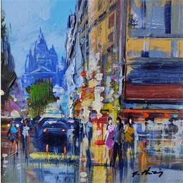 Peinture La haut la basilique par Frédéric Thiery | Tableau Figuratif Acrylique Paysages