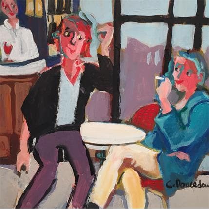 Peinture Une rencontre par Doucedame Christine | Tableau Figuratif Acrylique Scènes de vie