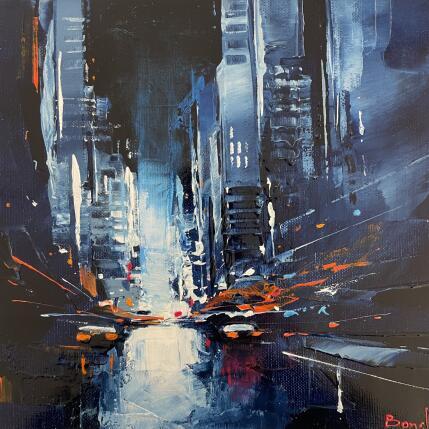 Peinture DARK CITY par Bond Tetiana | Tableau Figuratif Huile Urbain