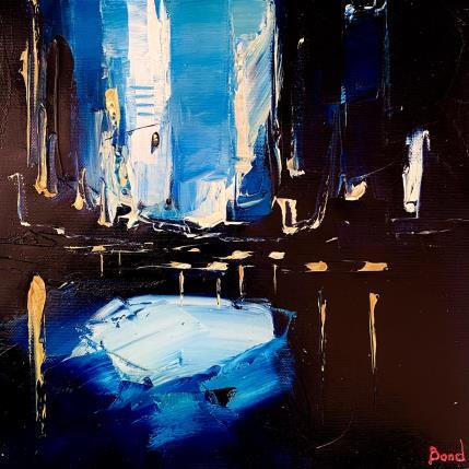 Painting BLUE NIGHT by Bond Tetiana | Painting Figurative Oil Urban