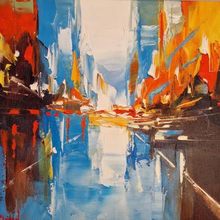 Painting BLUE AND ORANGE by Bond Tetiana | Painting Figurative Oil Urban