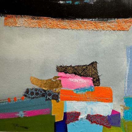 Peinture attendre la nuit par Lau Blou | Tableau Abstrait Acrylique Paysages