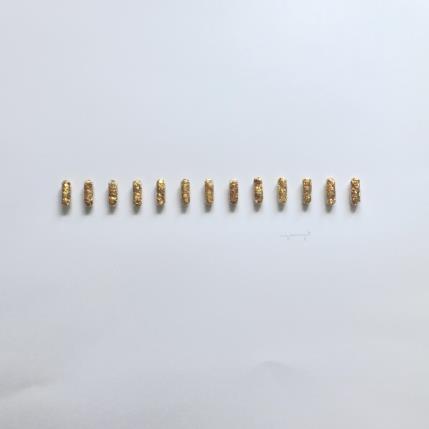 Peinture happy pills gold par Marjot Emily Jane  | Tableau Abstrait minimaliste