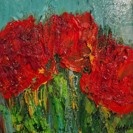 Peinture Macro tulipes par Shahine | Tableau Figuratif Huile Paysages