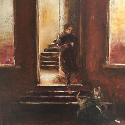 Peinture C'est l'heure par Vinnie | Tableau Figuratif Huile Scènes de vie