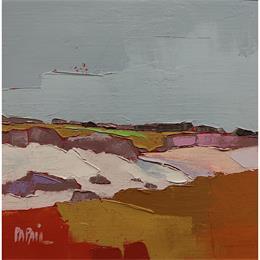 Pintura Mer blanche sur l'ile por PAPAIL | Pintura Figurative Oil Landscapes