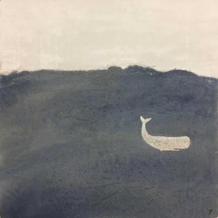 Peinture Com'è profondo il mane par Roma Gaia | Tableau Abstrait Minimaliste