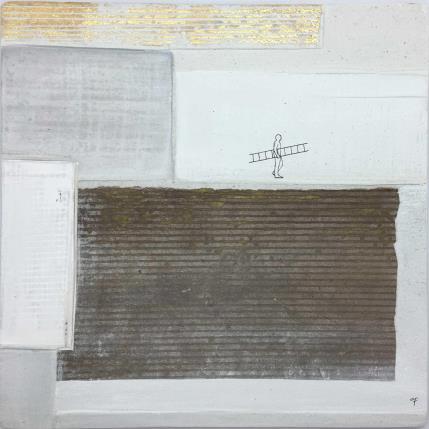 Peinture City moon par Roma Gaia | Tableau Abstrait Minimaliste