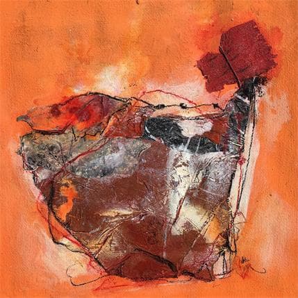 Peinture Nature ardente 3 par Han | Tableau Abstrait minimaliste