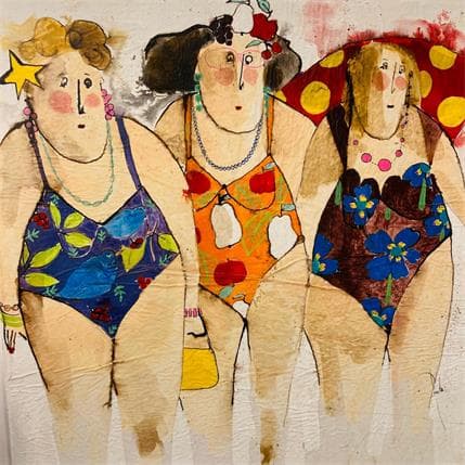 Peinture Suzette, Joelle, Emilie par Colombo Cécile | Tableau Figuratif Acrylique Scènes de vie