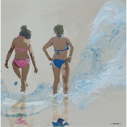 Peinture Copines iodées par Sand | Tableau Figuratif Acrylique Scènes de vie