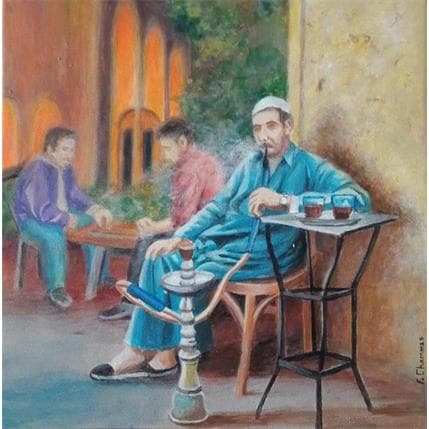 Peinture Smoke on water par Chammas Fady | Tableau Figuratif Aquarelle Urbain