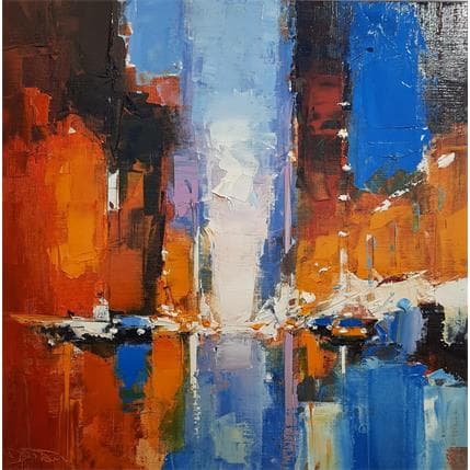 Painting Taxi 7 by Castan Daniel | Painting Figurative Oil Urban
