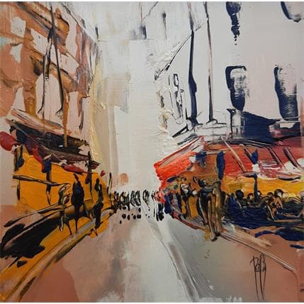 Peinture Terrasse Ombrage par Raffin Christian | Tableau Figuratif Acrylique, Huile scènes de vie